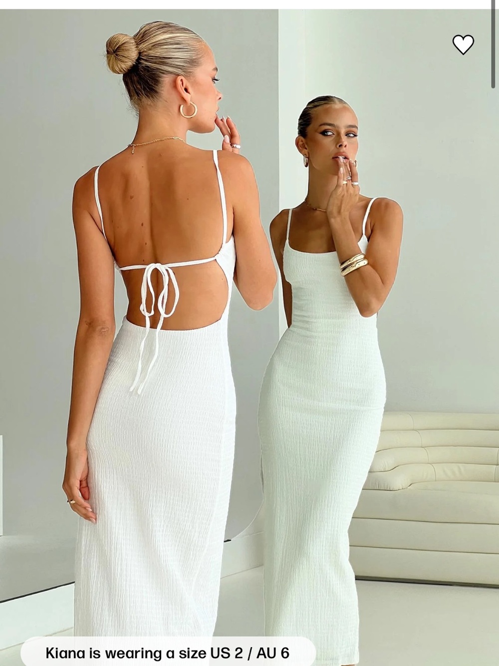Princess Polly White Ribbed Midi Slip Dress